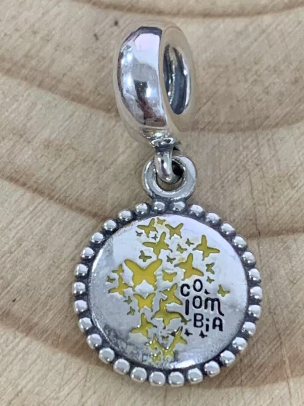Pandora Coiombia Dangle Charm, S925 Silver Jewelry